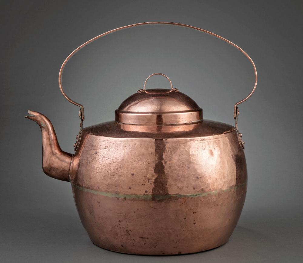 HAMMERED COPPER TEA KETTLE,