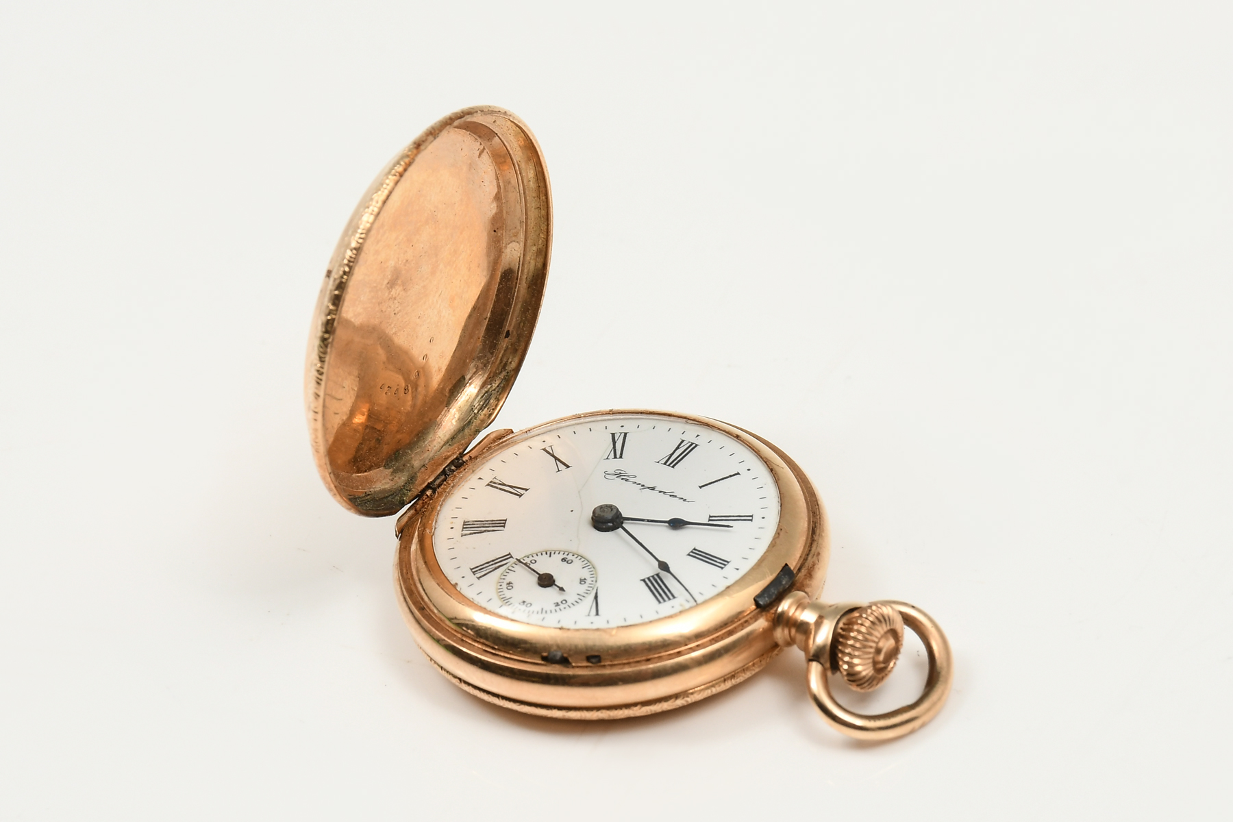 HAMPDEN 14K GOLD HUNT CASE POCKET