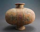 HAN DYNASTY POLYCHROME PAINTED