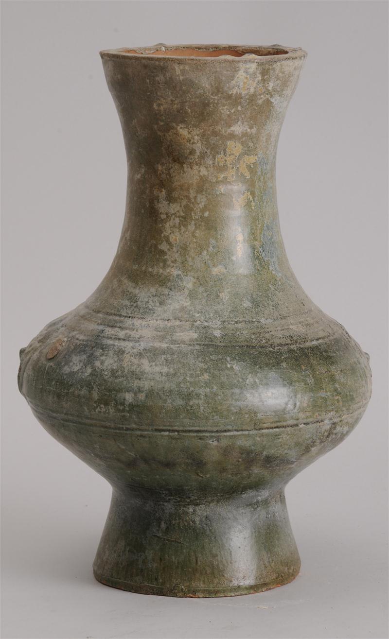 HAN IRIDESCENT GREEN-GLAZED POTTERY