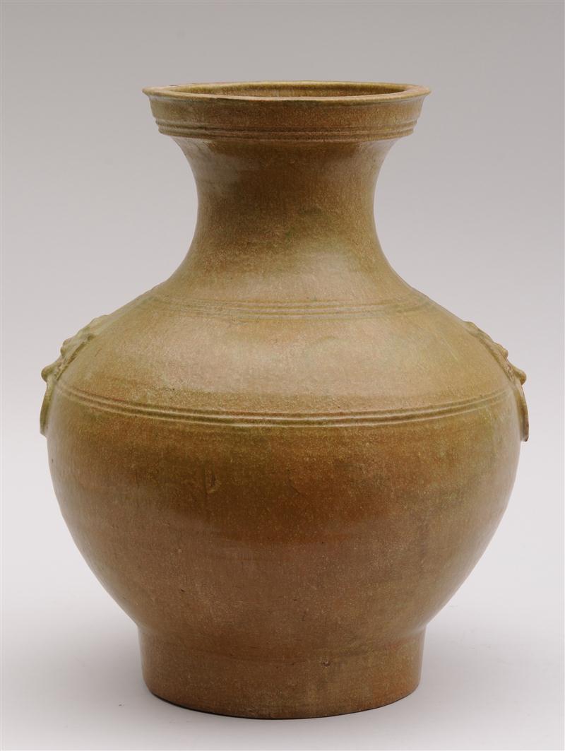 HAN OCHRE-GLAZED POTTERY VASE