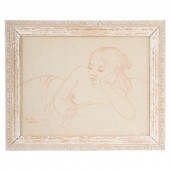 HAN SNEL. RECLINING NUDE, RED