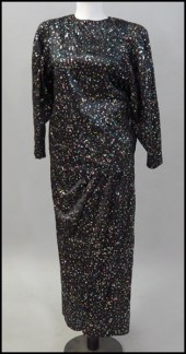 HANAE MORI COUTURE BLACK SILK