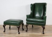 HANCOCK AND MOORE WING CHAIR A