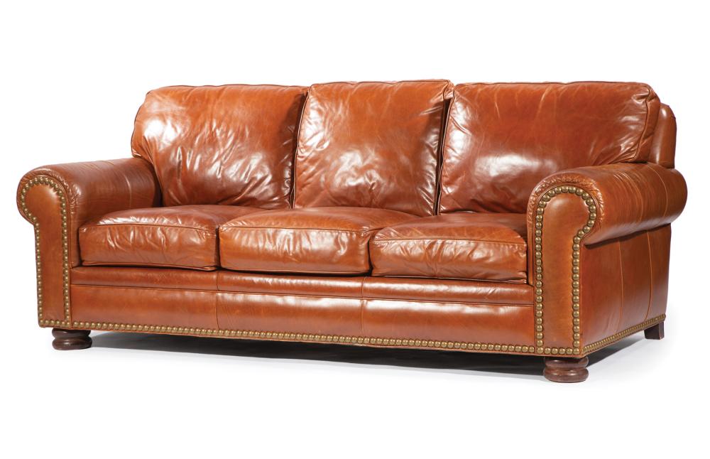HANCOCK & MOORE LEATHER SOFAHancock