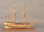 HAND BUILT WOOD MIDGET FRIGATE