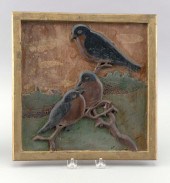 HAND-CARVED AND PAINTED PANEL