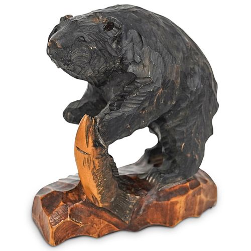 HAND CARVED BEAR WOODEN