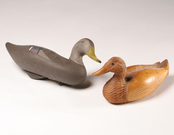 Hand carved decoys; Madison