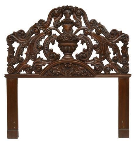 HAND-CARVED MAHOGANY BED