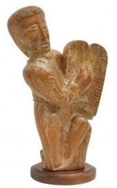 HAND-CARVED WOOD MOSES & TEN C