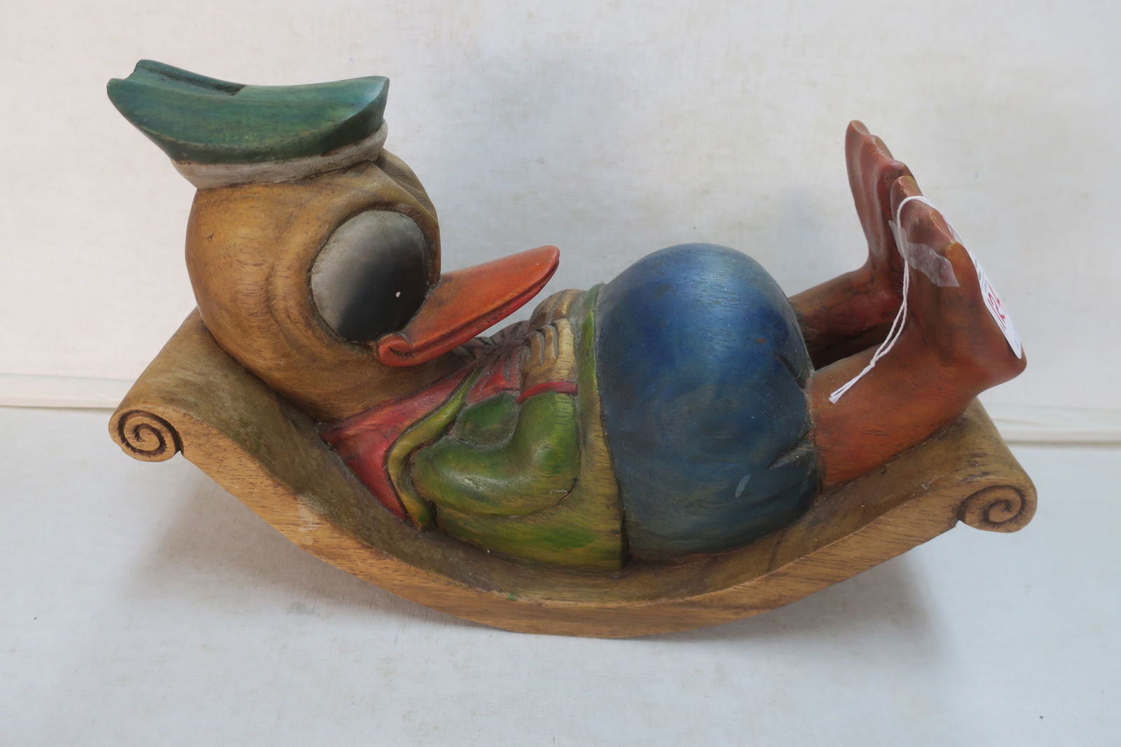 HAND CARVED WOODEN DONALD DUCK