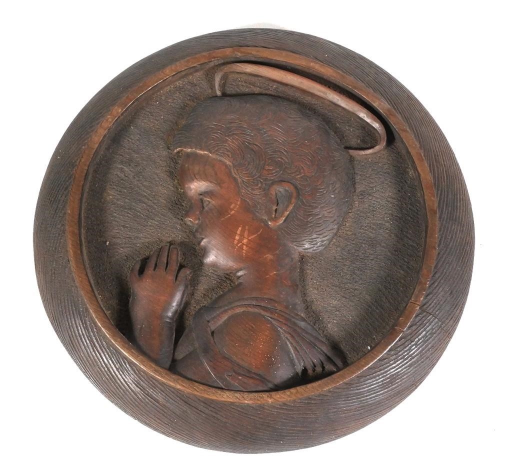 HAND CARVED WOODEN SANTO, YOUNG