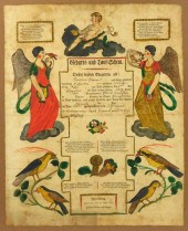 HAND-COLORED BAPTISMAL CERTIFI