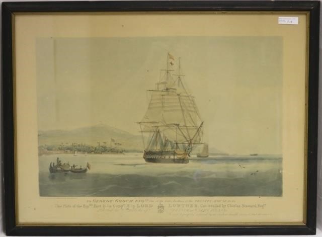 HAND COLORED ENGRAVING, 19TH C EAST