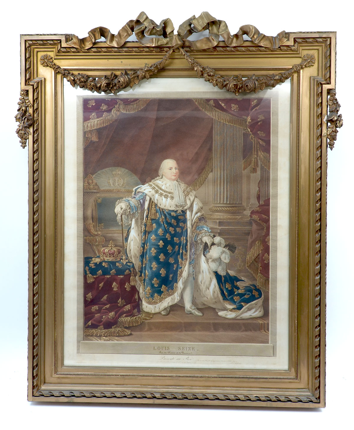 HAND COLORED ENGRAVING OF LOUIS