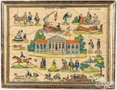 HAND COLORED FRAMED PUZZLE, EA