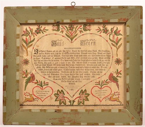 HAND COLORED HOUSE BLESSING BY J.
