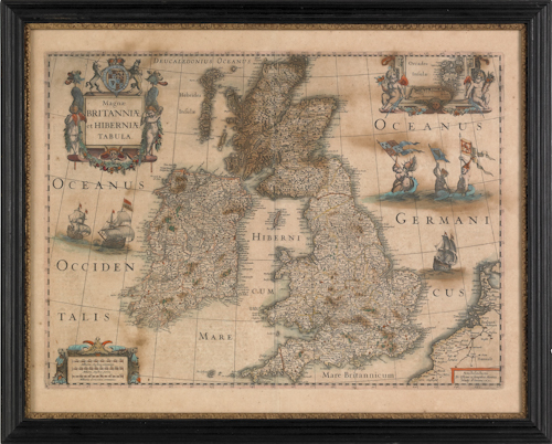 Hand colored lithograph map