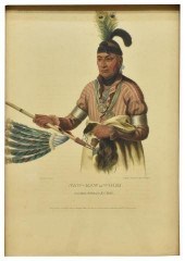 HAND-COLORED LITHOGRAPH ON PAP