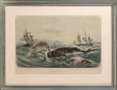 HAND-COLORED LITHOGRAPH "PÊCHE