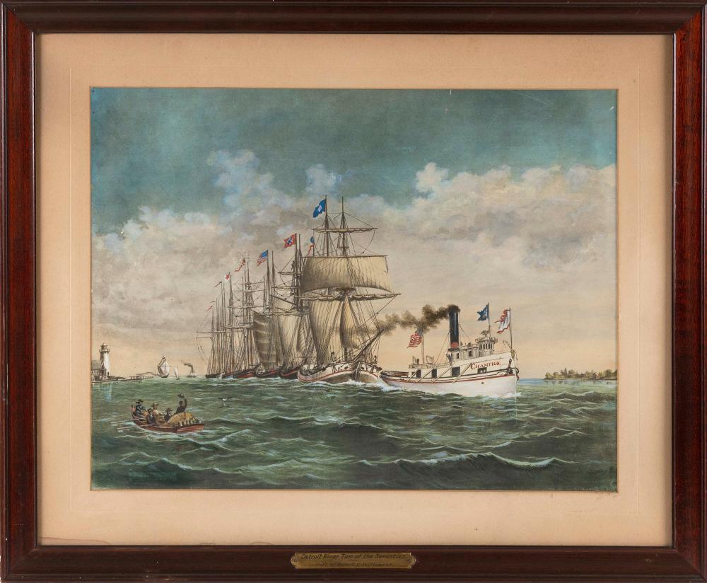 HAND-COLORED LITHOGRAPH "THE