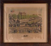 HAND-COLORED LITHOGRAPH "VOLUN