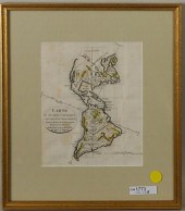 HAND COLORED MAP "CARTE DU NOU