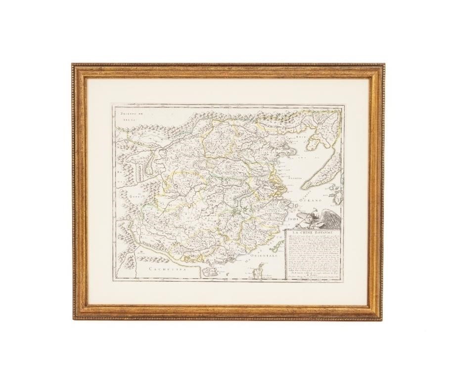 Hand colored map La Chine Royaume