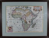 HAND COLORED MAP ON LAID PAPER