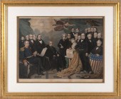 HAND-COLORED PRINT “UNION” 19T
