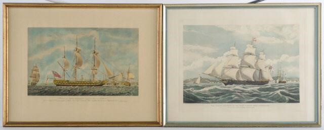 HAND-COLOURED SHIP ENGRAVINGS,