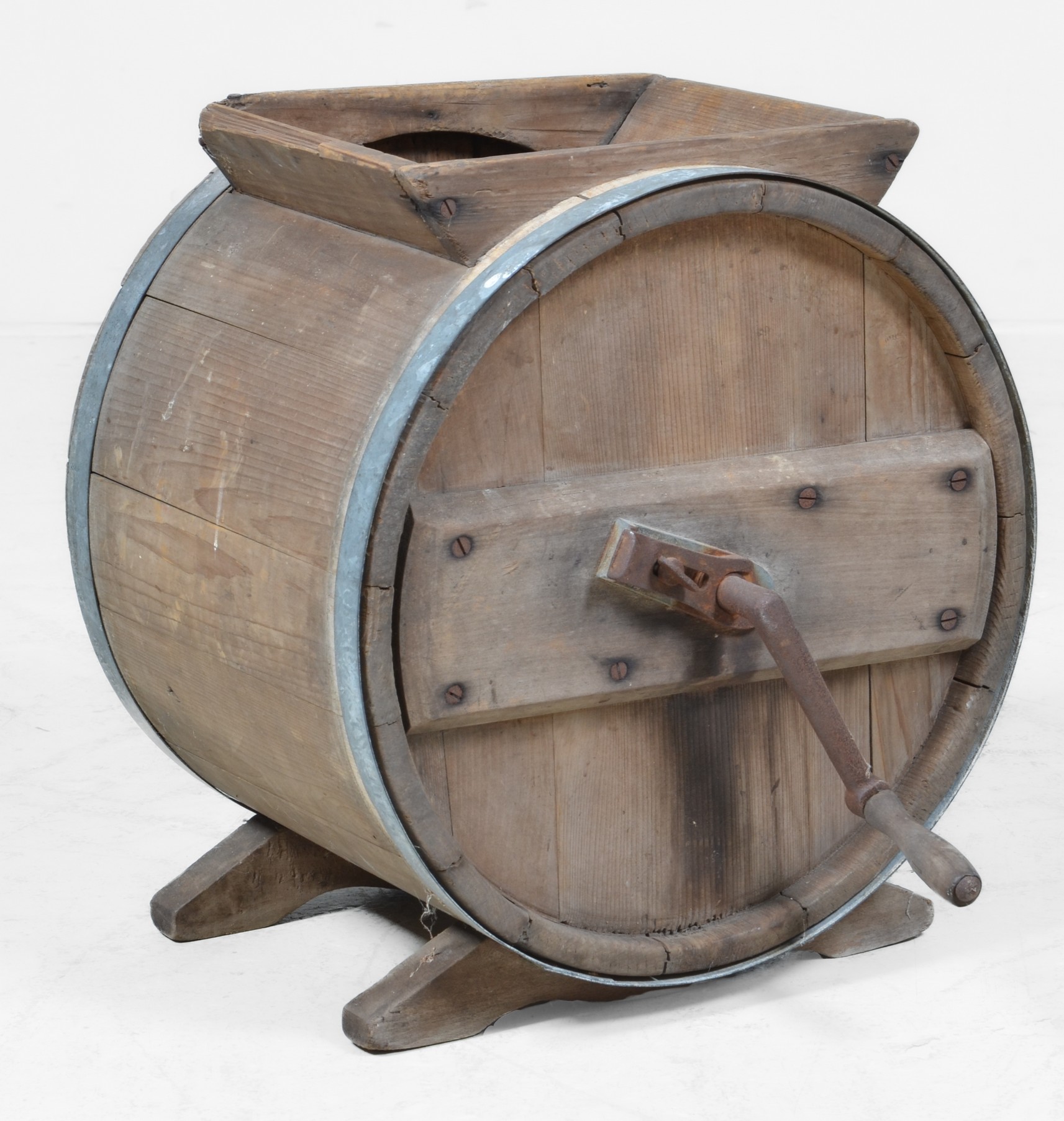 Hand crank Butter churn, 17"w x
