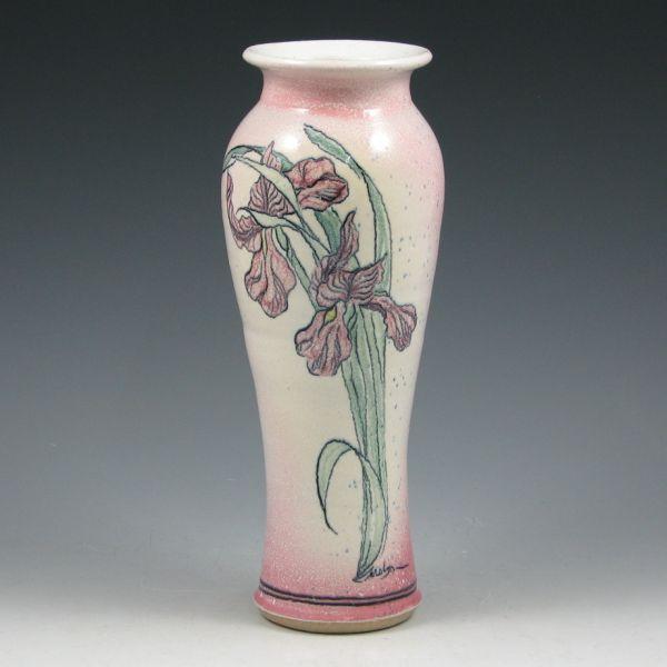 Hand decorated vase with dragon