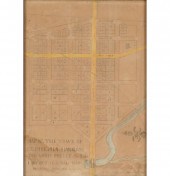 Hand drawn map of the town of