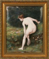 HAND ENAMELED FRENCH PLAQUE OF