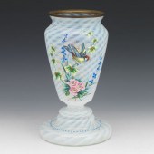HAND-ENAMELED OPALINE GLASS VA
