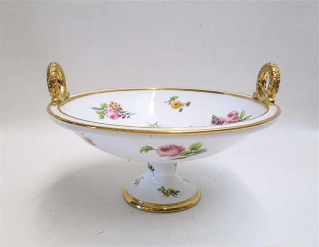 HAND ENAMELED PORCELAIN COMPOTE;