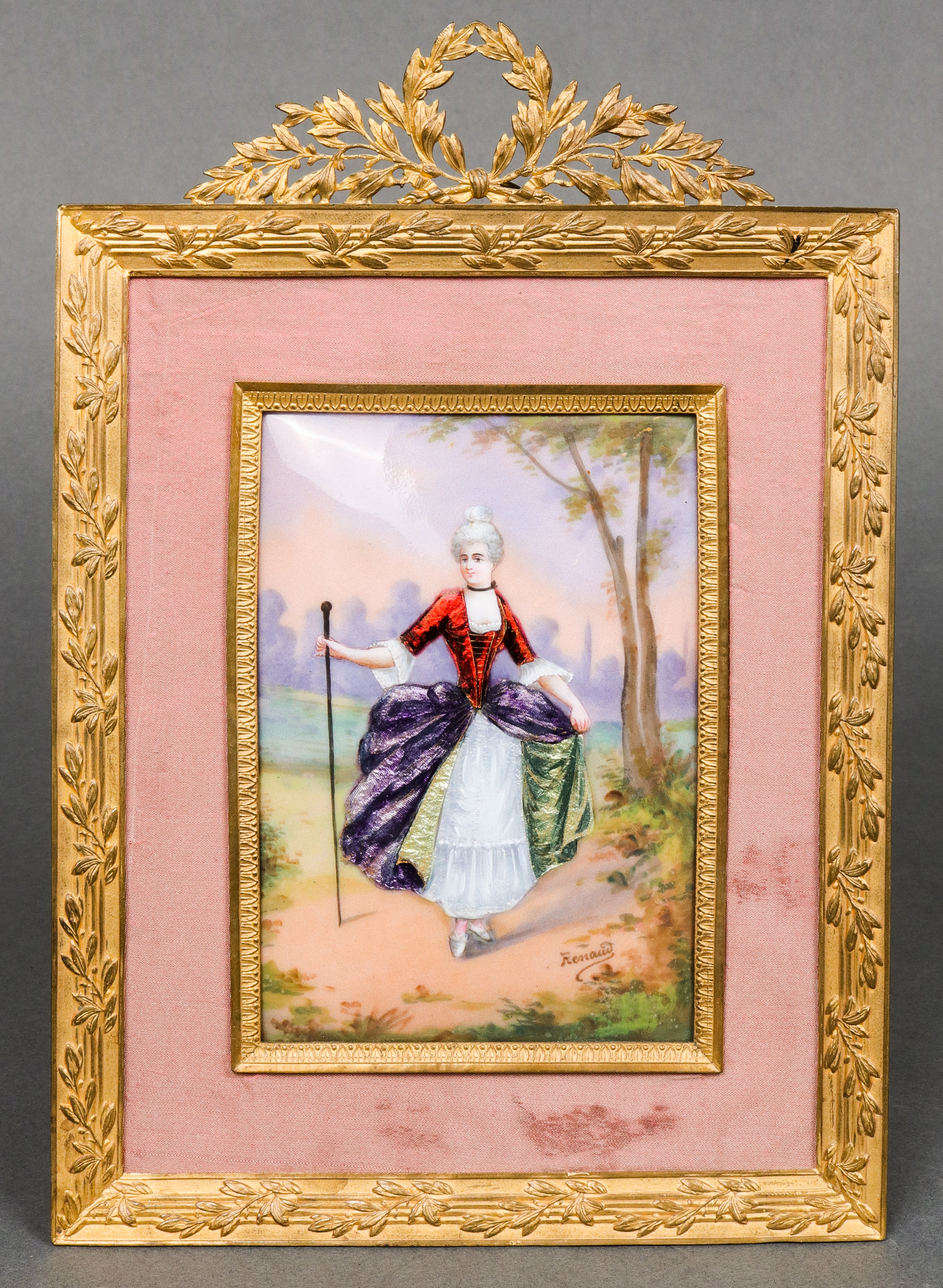 HAND-ENAMELED PORTRAIT TILE