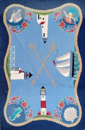 HAND HOOKED NAUTICAL RUGHand H