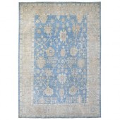 HAND KNOTTED BLUE AND CREAM AN