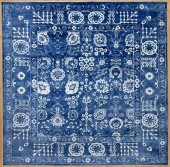 HAND KNOTTED BLUE AND WHITE WO
