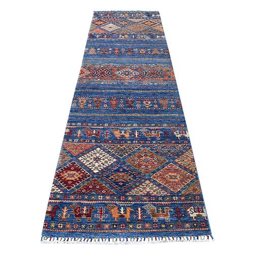 HAND KNOTTED BLUE KHORJIN DESIGN