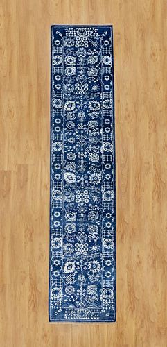 HAND KNOTTED BLUE TONE ON TONE