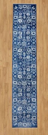 HAND KNOTTED BLUE TONE ON TONE