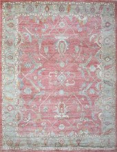 HAND KNOTTED CORAL RED ANGORA