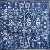 HAND KNOTTED DENIM BLUE WOOL A