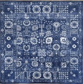 HAND KNOTTED DENIM BLUE WOOL A