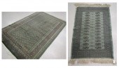 HAND KNOTTED GREEN BOKHARA CAR