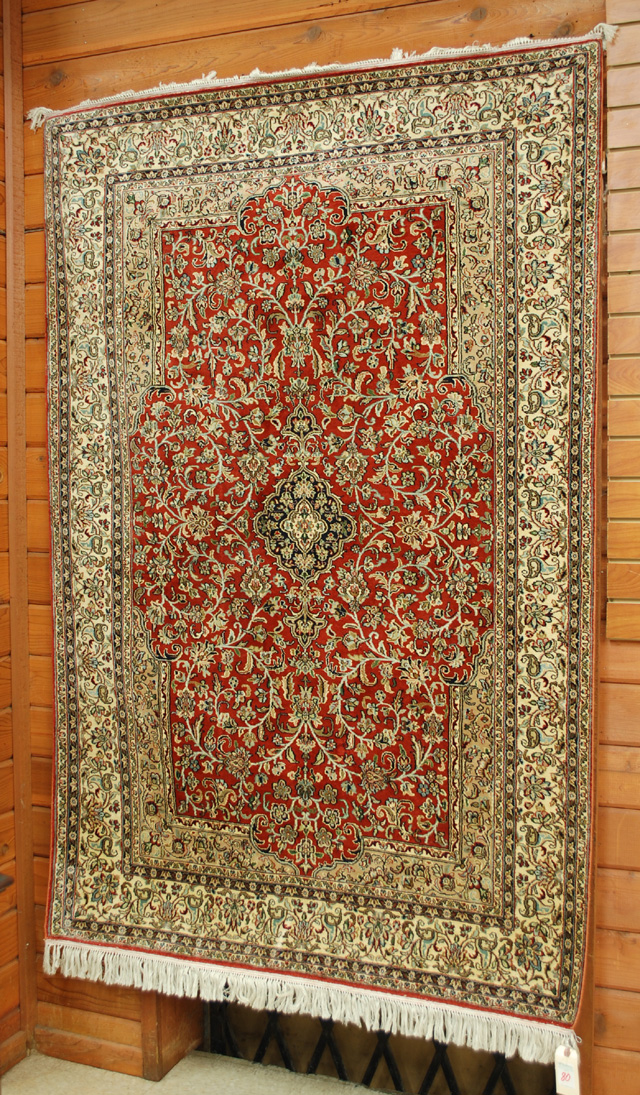 HAND KNOTTED ORIENTAL ALL SILK AREA